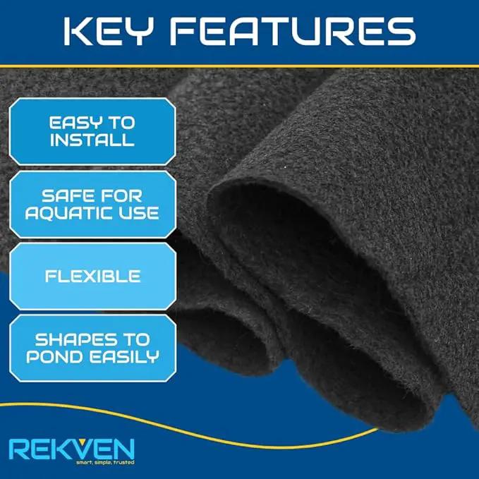 10 x 15 Feet Pond Liner Underlayment Non Woven Geotextile with 15 U-Pins, photo 3 of 7