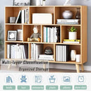 IOTXY Wooden Open Shelf Bookcase - 3-Tier Floor Standing Display Cabinet Rack with Legs, 10 Cubes Bookshelf, Pear Yellow by CozyNest Decor