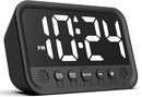 Small LED Digital Clock for Bedroom, Loud Alarm Clock for Heavy Sleepers Adults, Teens | Plug-In Electric Desk Clock | Simple Bedside Nightstand Clock with Adjustable Volume/Brightness/Snooze – White by TinyTreasures Baby Boutique