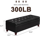 Joveco Storage Ottoman Bench, 51 Inch Leather Tufted Upholstered Bench for End Foot of Bed, Bedroom, Living Room, Black by CozyNest Decor