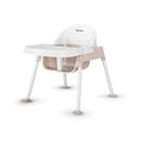 Foundations Secure Sitter 9" Feeding Chair, Stable “No Tip” Feet, 3-Point Adjustable Harness, Removable Tray, Easy to Clean, Smooth Plastic (White/Tan) by TinyTreasures Baby Boutique