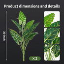 Melorca&Guilla Artificial Plants 2PCS 30“ Fake Taro Plants,Large Faux Plant,Artificial Grass Greenery Shrubs Bushes for Garden Porch Window Box Shop Office Home Décor by CozyNest Decor