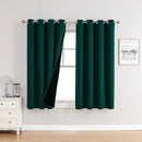 ChrisDowa 100% Blackout Curtains for Bedroom with Black Liner, 2 Thick Layers Total Blackout Thermal Insulated Grommet Window Curtains 2 Panels Set (Forest Green, 52 x 45 Inch) by TinyTreasures Baby Boutique