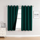 ChrisDowa 100% Blackout Curtains for Bedroom with Black Liner, 2 Thick Layers Total Blackout Thermal Insulated Grommet Window Curtains 2 Panels Set (Forest Green, 52 x 54 Inch) by TinyTreasures Baby Boutique