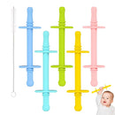 Fu Store Hollow Teether Tube Chew Straw Toy for Infant Toddlers Silicone Tubes Teething Toys for Babies 3-12 Months BPA Free/Freezable/Dishwasher and Refrigerator Safe (5 Pack) by TinyTreasures Baby Boutique