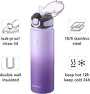 Enerbone 24 oz Insulated Water Bottle, Stainless Steel Bottle with Carrying Strap, Double-Wall Vacuum Insulation Design, Leakproof Sports Bottle with Straw, Keep Drinks Cold or Hot for Hours by CozyNest Decor