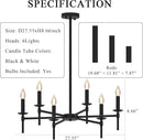 Black LED Chandeliers, Round Candle Hanging Lamp Ceiling, Modern Bedroom Chandelier Light Fixture for Kitchen Island Dining Room Living Room Farmhouse (Black-B 6Lights) by CozyNest Decor