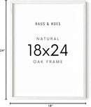 HAUS AND HUES White 18 x 24 Poster Frame - Oak White 18 x 24 Picture Frame, Wall 18x24 Frame, 18x24 Wood Frame, 24x18 Poster Frame, Wooden Picture Frame 18 x 24, Art 18 x 24 Frame by CozyNest Decor
