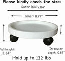 WanderingDonkey 2 Pack of 9.8 Inch Heavy Duty Plant Caddy with Wheels,Rolling Plant Stand Pot Trolley, Potted Flower Mover Dolly with Casters Round Coaster for Indoor Outdoor, Brown by GreenHaven Gardens