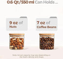 ComSaf 0.6 Qt Glass Food Storage Jars Set of 6, Clear Storage Containers with Airtight Lids, Pantry Organization Jar, Spice Jar, Blooming Tea, Coffee and Sugar Container, Canister Set for Kitchen by CozyNest Decor