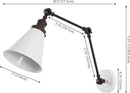 JONATHAN Y JYL7462C-SET2 Rover 7" Classic Industrial Metal Adjustable Arm LED Wall Sconce, White/Oil Rubbed Bronze (Set of 2) for Bedroom, Bathroom, Vanity by CozyNest Decor