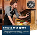 AllSpice Spice Rack Organizer, Wood, 525 Unique Labels, Countertop or Wall Mount, Includes 60 4oz Jars- Bamboo by CozyNest Decor