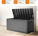 100 Gallon Outdoor Storage Box – Waterproof Deck Box for Garden, Patio & Backyard,Black by GreenHaven Gardens