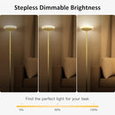 BoostArea Torchiere Floor Lamp, 24W Super Bright LED Standing Lamp, 3000K Stepless Dimmable Pole Lamp with Rotary Switch, 70 Inch Tall Metal Modern Floor Lamps for Living Room/Bedroom/Office/Den, Gold by CozyNest Decor