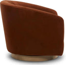 CHITA Swivel Accent Chair, FSC Certified Upholstered Velvet Barrel Chair for Living Room Set of 2, Fully Assembled, Burnt Orange by CozyNest Decor