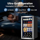 Tylza 130 Can Beverage Refrigerator Cooler, 3.22 Cu.Ft Beverage Cooler with Low-E Glass Door, Safety Lock, Beverage Fridge for Soda, Beer, Wine, Mini Fridge for Home, Office, Bar, Bedroom, Silver by CozyNest Decor