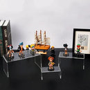 HIIMIEI Acrylic Risers for Display Clear 3-Tier Risers Stands Showcase for Amiibo Funko Pop Figures, Dessert, Jewelry-8.4"x 6.3"x 4.3" (2 Sets) by CozyNest Decor