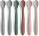 6-Piece Silicone Baby Feeding Spoons, First Stage Infant Spoons, Soft-Tip Easy on Gums I Baby Training Spoon | Infant Utensils Feeding Supplies, Dishwasher & Boil-proof by TinyTreasures Baby Boutique