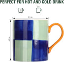 Koja Colorful Hand Painted 16 oz. Porcelain Ceramic Mugs Set. Service for 4. by CozyNest Decor
