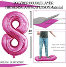 GOER Hot Pink Foil Balloons Number 8,Huge Number Balloons for 8th Birthday Party Supplies Anniversary Decorations(3 pcs,42 inch,32 inc,16inch) by TinyTreasures Baby Boutique
