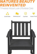 Patio Dining Chair Set of 2, HDPE Outdoor Dining Chair, Ergonomic HDPE Dining Chairs with Deep Seating, All Weather Outdoor Chairs Furniture for Backyard, Deck, Garden, Poolside, Obsidian by CozyNest Decor