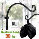 AJART Hanging Plant Hanger Outdoor: 12-Inch Metal Bird Feeder Wall Hooks - 4 Pieces Rust-Resistant Plant Bracket Hook for Hanging Flower Baskets by GreenHaven Gardens