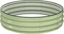 Raised Garden Bed Kit, 4x4x1 ft Round Galvanized Planter Box Outdoor with Safety Edging, Large Metal Raised Beds for Gardening Vegetables Flower Fruits (Avocado Green) by GreenHaven Gardens