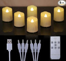 6 PCS 1.8”H Rechargeable Flameless Votive Candles with Remote and Charging Cable, Battery Operated Flickering LED Tealight Candles, Durable & Sturdy Tea Light, Ideal for Pumpkin/Bar/Party Decor by GreenHaven Gardens