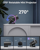 CLOKOWE Mini Projector, 4K 1080P Support projector with wifi and bluetooth,270°Adjustable Stand Outdoor Home Theater galaxy Projector with Android TV OS & 8000+APPS for Phone/TV Stick/Laptop/HDMI by TinyTreasures Baby Boutique
