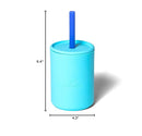 Avanchy Silicone Training Sippy Cup with Straw Lid – Tiny Cup for Babies 6+ Months to Toddlers 1 Year Old – 5 oz Infant Water Cup for Baby Led Weaning, Blue by TinyTreasures Baby Boutique