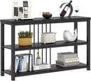 FOLUBAN Entryway Table, Modern Sofa Console Table with 3 Tier Storage Shelf for Living Room Hallway Foyer, Industrial Black Oak by CozyNest Decor