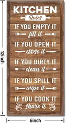 Hanging Rustic Wooden Kitchen Decor Sign, Printed Wood Wall Art, Funny Farmhouse Kitchen Wall Decor I1 by CozyNest Decor