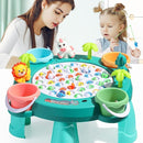 Fishing Game Toy Set, Kids Play Table w/Rotating Board, 45 Fishes & 4 Fishing Poles, Gifts for Children, Boys & Girls Aged 3 4 5 6+ (Upgraded Ver.) by TinyTreasures Baby Boutique