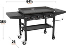 Blackstone 1554 36” Omnivore Griddle with Folding Side Shelves, Powder Coated Steel, Black by GreenHaven Gardens
