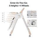3-in-1 Foldable High Chair for Babies & Toddlers – Adjustable Height, Reclining Seat, 5-Point Safety Harness, Removable Tray, Lockable Wheels and Washable Cushion, Beige by TinyTreasures Baby Boutique