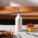 Sweejar Ceramic Olive Oil Dispenser Bottle, 20 Oz Relief Opaque Oil Cruet Protects To Reduce Oxidation, Suitable for Storage Vinegar, Soy Sauce,Liquids,Set of 1 (Rose Pink) by CozyNest Decor