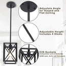Farmhouse Lantern Pendant Light Fixtures Ceiling Hanging Rustic Chandelier Black (1 Light) by CozyNest Decor