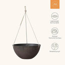 LA JOLIE MUSE Large Hanging Planters - 13 Inch Flower Pots Outdoor Indoor, Hanging Garden Planters Set of 2, New Iron Color by GreenHaven Gardens