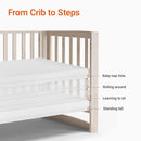 EvoNest Baby Crib, 6 in 1 Convertible Mini Crib with Wheels, 100% New Zealand Solid Wood Growing Bed, 4 Adjustable Mattress Height，Washed Natural by TinyTreasures Baby Boutique