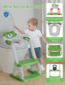 Potty Training Seat with Step Stool Ladder, Potty Training Toilet Seat with Soft Seat Splash Guard, Adjustable Height, 2 in 1 Potty Seats for Toddlers Kids Boys Girls by TinyTreasures Baby Boutique