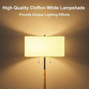 2-Light Floor Lamp, Mid Century Floor Lamp with White Fabric Shade, Standing Lamp Tall Lamp for Living Room Bedroom, 3 Color Temperatures 9W Bulb Include by CozyNest Decor