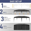 Outvita 10x20ft Pop Up Canopy Tent, Outdoor Instant Shelter Folding Canopy with 6 Side Walls and Carry Bag for Commercial Events, Party, Backyard BBQ, Camping Black by GreenHaven Gardens