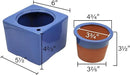 2-Pack Ceramic African Violet Self Watering Pot 6 Inch Square Pot 3.5 Inch Innter Pot Easy Fill Water Reservoir Blue by GreenHaven Gardens