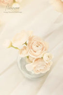 Floroom Ranunculus Artificial Flowers 18 Pcs Champagne Faux Silk Mini Ranunculus Bulk Fake Wedding Filler Flowers for DIY Cream Bouquets, Centerpieces, Bridal Shower Decorations & Arrangements by CozyNest Decor