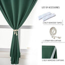 Blackout Curtains for Bedroom Stick On Curtains Window Shades Pull Down Blackout Window Cover No Drillng Self Adhesive Curtains No Rod Small Curtain, 35" W X 79" L, Dark Green, 1 Panel by TinyTreasures Baby Boutique