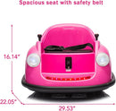 12V Bumper Car for Toddlers, Electric Toy Ride on Battery Car with Kids W/Parent Remote Control, 2-Speed, 360 Degree Spin, Music & LED Lights for Kids, Pink by TinyTreasures Baby Boutique