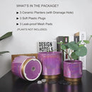 Gepege Ceramic Pots for Plants, Rainbow Pearl Glaze Planter with Drainage Hole, 6.0 inch+5.0 Inch+4.0 Inch. Indoor-Outdoor Large Round Succulent Orchid Flower Pots by GreenHaven Gardens