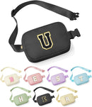 YOOLIFE Initial Belt Bag - Crossbody Bags Women - Fanny Packs for Women Cross Body Bag Black Fashion Waist Packs Travel Everywhere Belt Bag Monogram Crossbody Bag U by TinyTreasures Baby Boutique