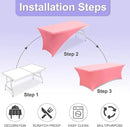 ABCCANOPY 5 FT Pink Spandex Table Cover Stretch Fitted Wrinkle Resistant Tablecloth Reuse for Rectangular Folding Table Patry Event Wedding Banquet Protector by CozyNest Decor