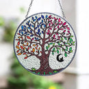 Artificial Trees of Life Suncatchers for Home Decorative Hanging Ornaments with Stick Hook for Window Hanging Hand-Painted Fake Plants Tree&Cat Memorial Gifts for Women 6.3'' * 6.3'' by GreenHaven Gardens